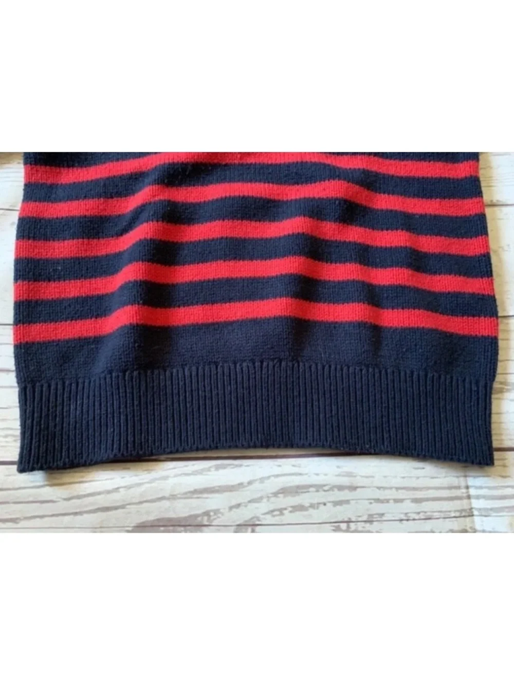 Oshkosh b'gosh Boys Sz 6 Cable Knit Sweater Striped Blue and Red